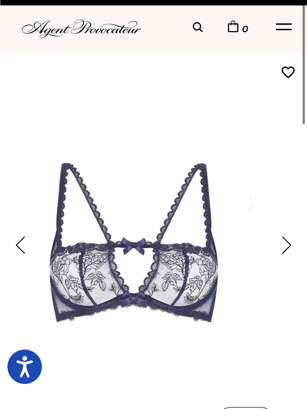 Agent Provocateur Navy Lace Bra
